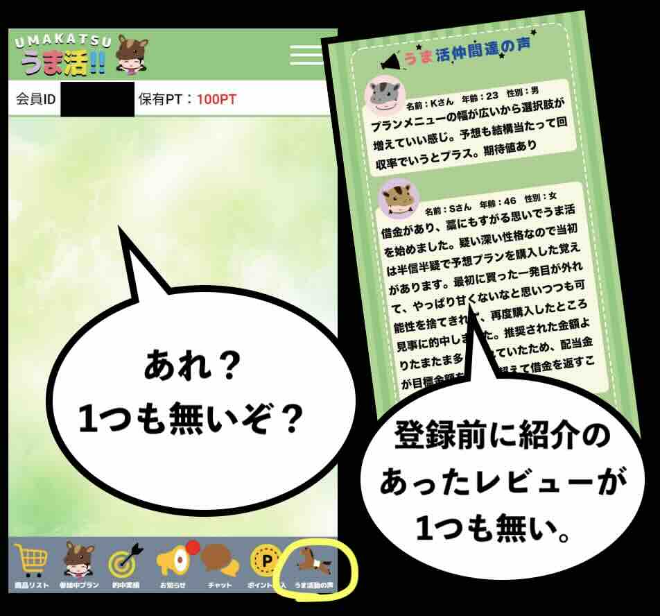 うま活の「利用者の声」を検証